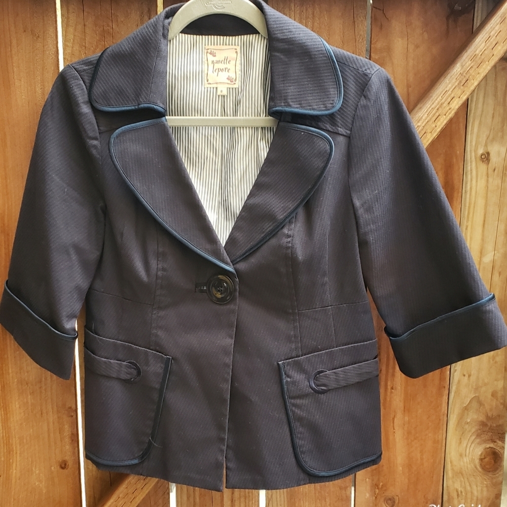 Nanette Lepore Navy Blue Blazer Sz 8 - Picture 2 of 8